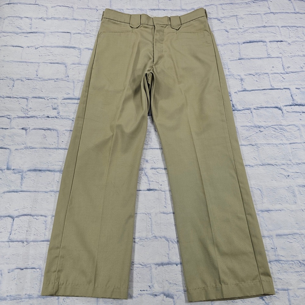 Saddle king Western Pants MENS 33x30 Khaki Tan Straight Leg Twill Rugged VTG USA
